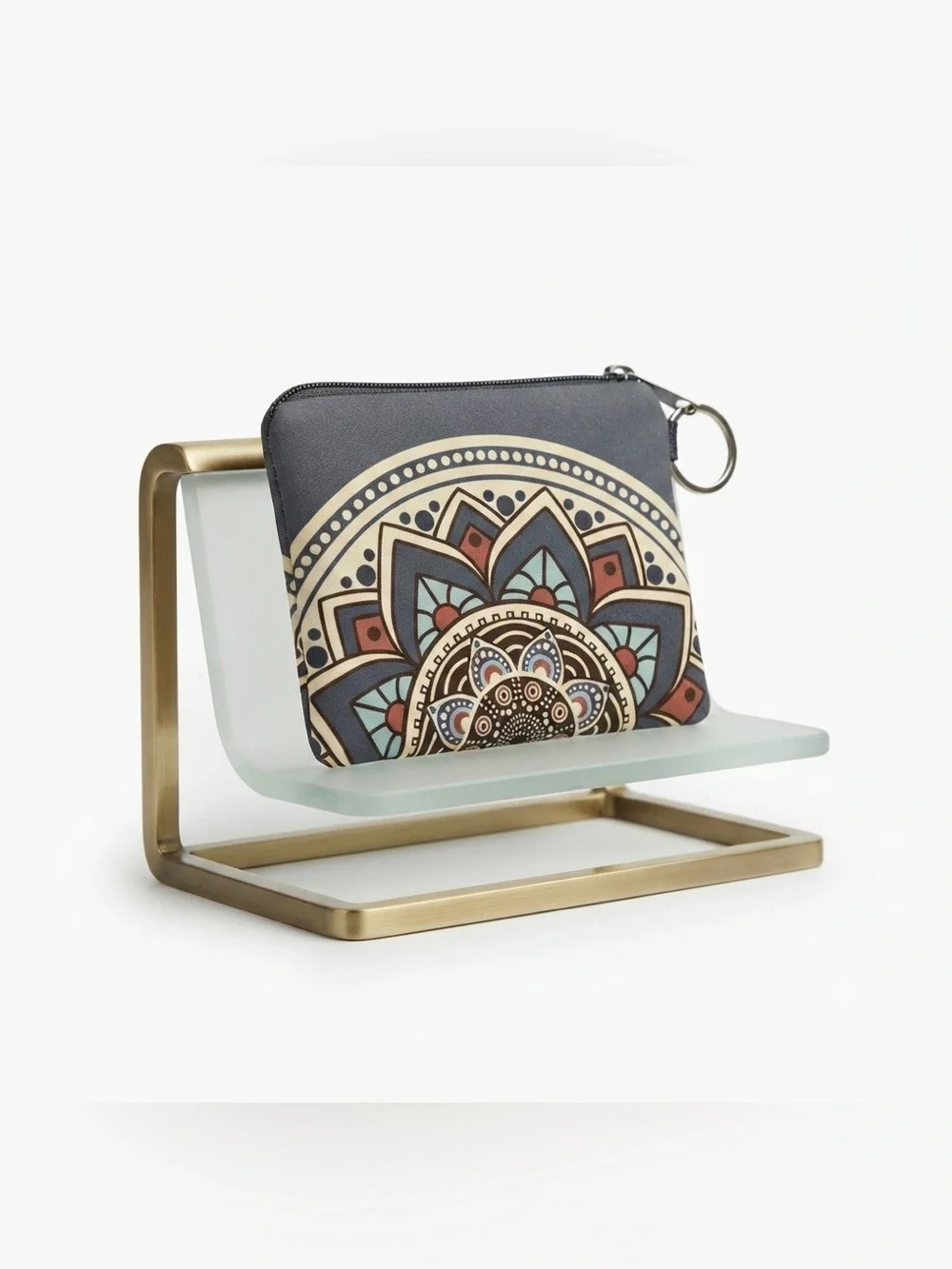 New Bohemian Mandala Graphic Blue Red Tan Artistic Multicolour Coin Purse